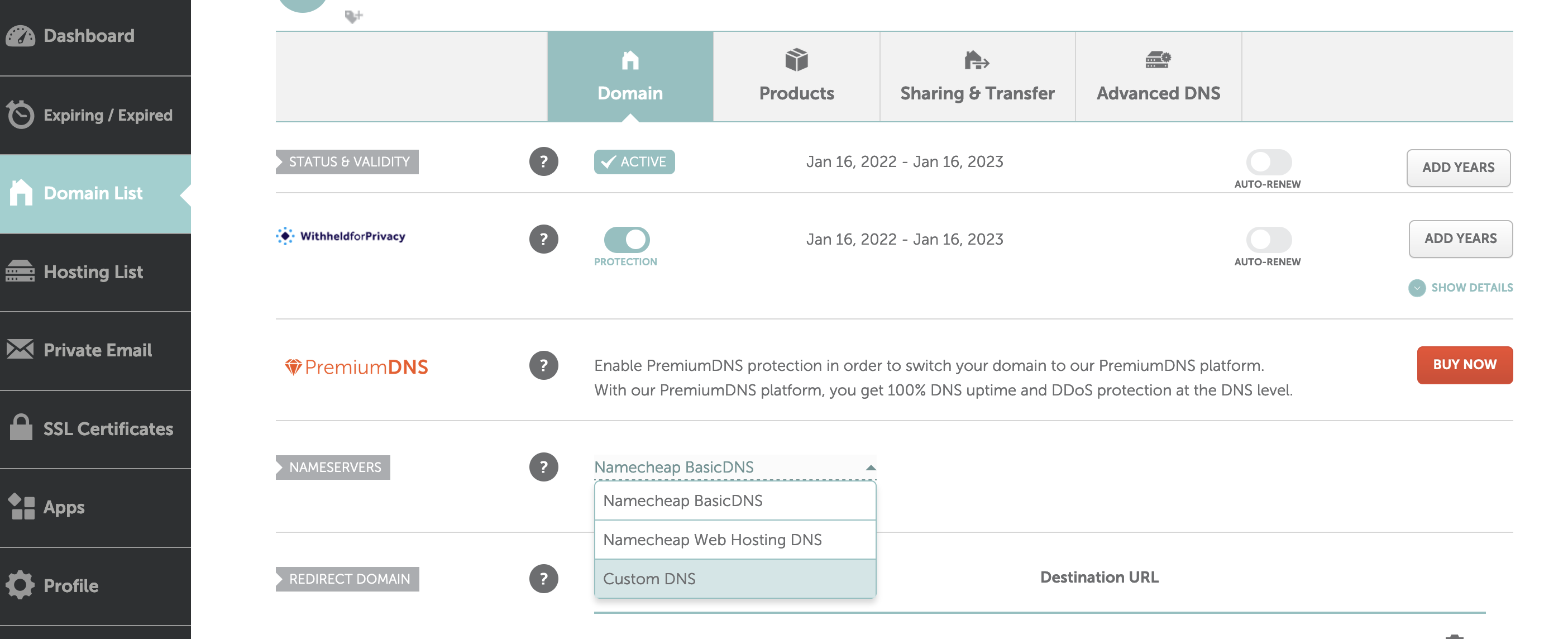 namecheap setup