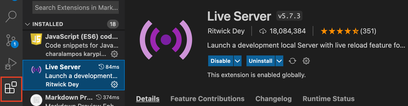 live server extension